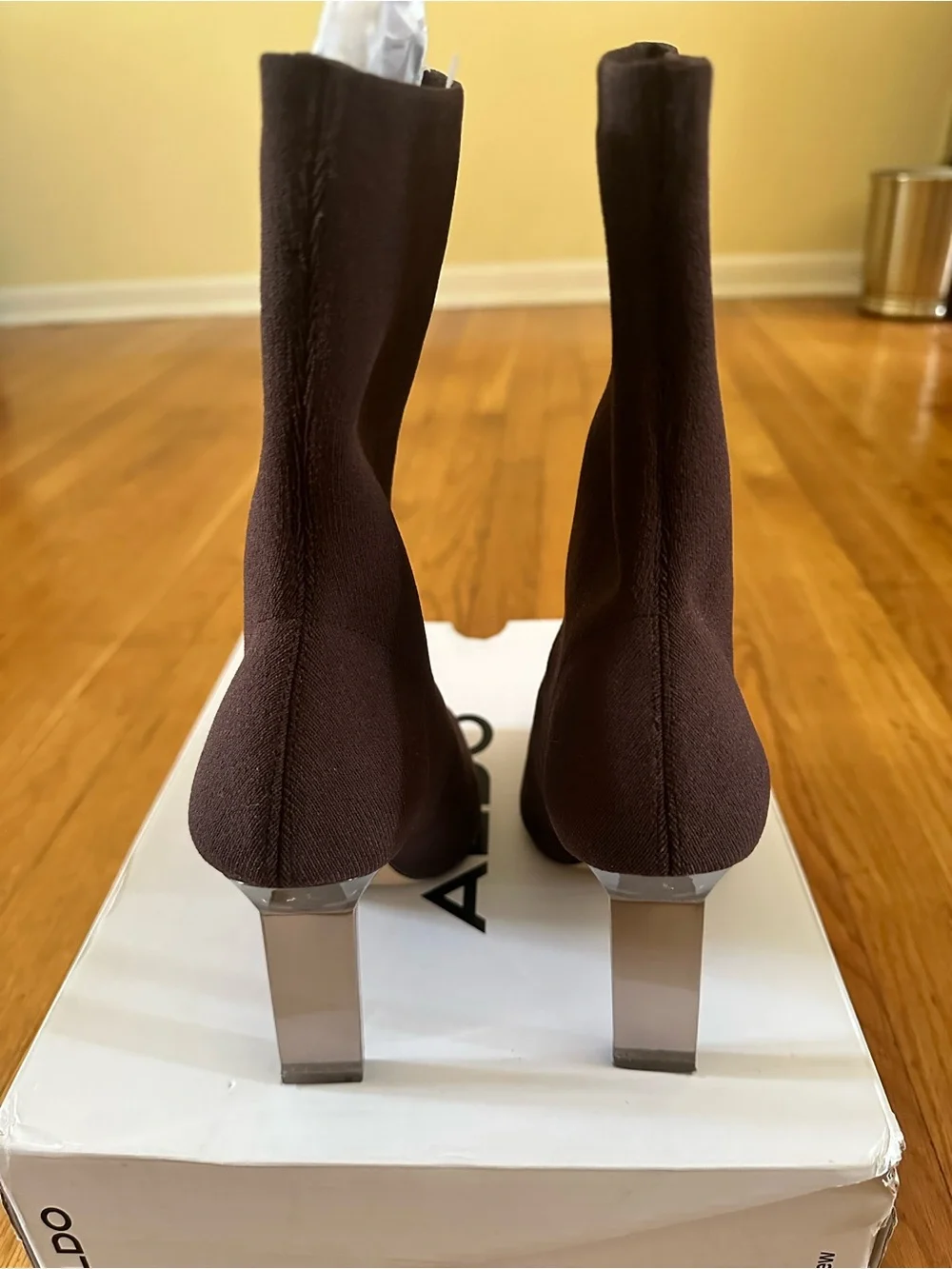 Aldo Stretch Sock Booties in Deep Brown - Women Accessories